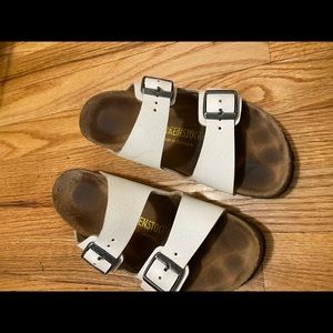Women’s white Birkenstock’s